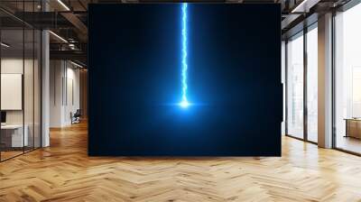 Laser beam falls from top to bottom, 3d rendering backdrop. Computer generated an electric discharge Wall mural