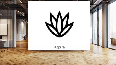 Agave icon. Plant vector symbol. Linear style sign for mobile concept and web design. Cactus symbol illustration. Pixel vector graphics - Vector	 Wall mural