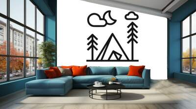 camping tent icon vector. camping travel icon vector symbol illustration. Modern simple vector icon for your design. camping tent icon vector	 Wall mural