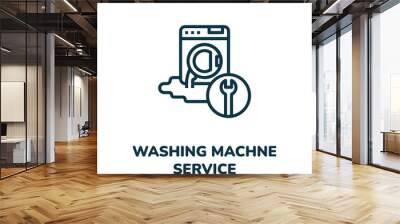 washing machine service icon vector sign symbol. Simple element illustration. washing machine icon concept symbol design. Can be used for web and mobile. Wall mural