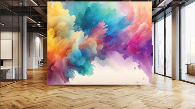 Abstract multicolor watercolor background design Wall mural