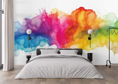 Abstract rainbow colors watercolor background Wall mural