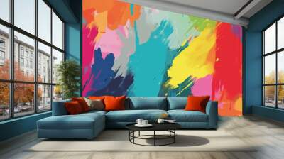 Soft color paint brush stroke texture background Wall mural