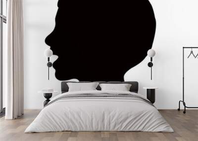 a boy head silhouette vector Wall mural