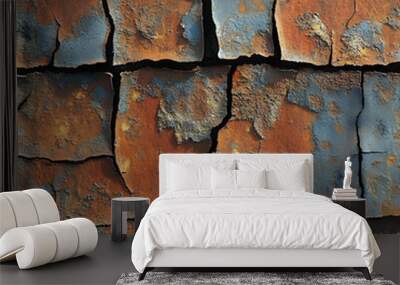 Cracked Rusty Metal Texture Background Wall mural