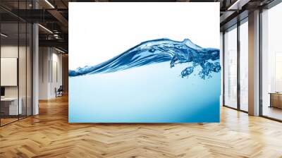 blue water wave isolated on white background Wall mural