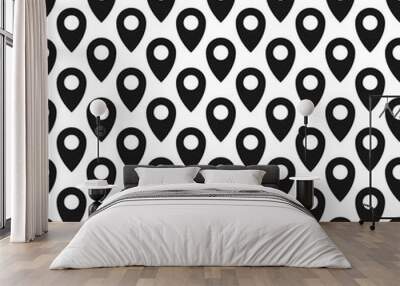 Seamless pattern with location icon Wall mural