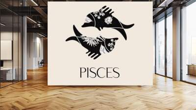 Zodiac sign Pisces. The symbol of the astrological horoscope. Wall mural