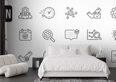 Action plan related line icons set 2. Strategy, plan, action, target, goal etc. Editable stroke Wall mural