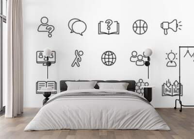 Education, e learning, school subject icon set illustration Wall mural