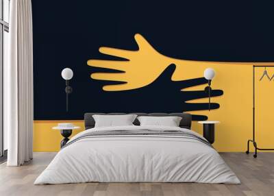 Hands hugs simple an illustration Wall mural