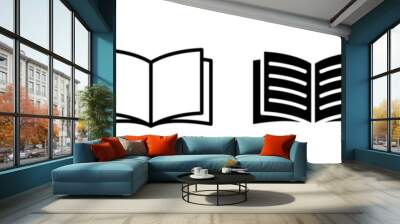 Open book icon pictogram set illustration Wall mural