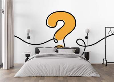 Question mark one line style. Choosing decision concept illustration Wall mural