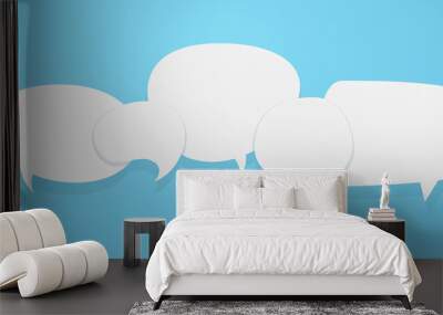 Set of speech bubble quote icons. Flat vector design Wall mural