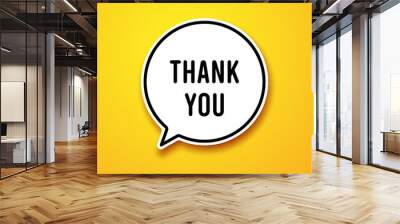 Thank you speech bubble illustration Wall mural