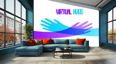 Virtual hugs simple abstract illustration Wall mural