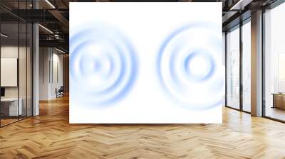 Water drop wave splash effects. Realistic water ripple. Sound waves over transparent background Wall mural