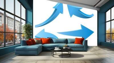 Abstract Curved Blue Arrows Wall mural