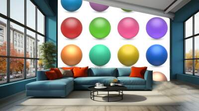 Color Balls Set Isolated on White Background Wall mural