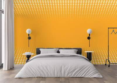 Orange and yellow 3D perspective halftone vector background. Wall mural