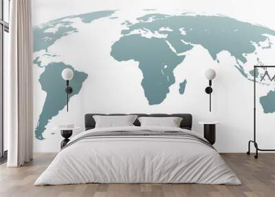 Spherical Curved Gray World Map Wall mural