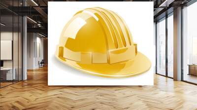 Yellow construction safety helmet Wall mural