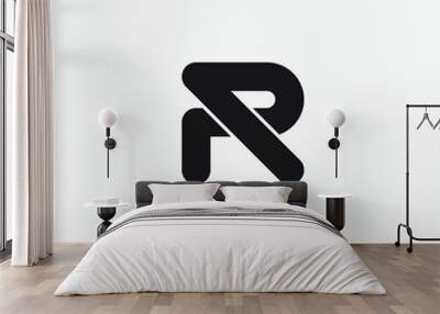 Initial letter PR or RP monogram logo design. Wall mural