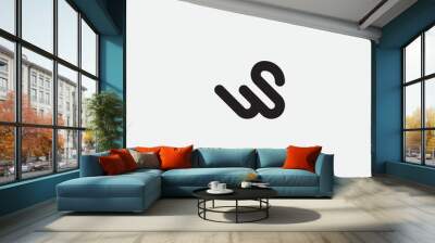 Initial letter WS monogram logo design. Wall mural