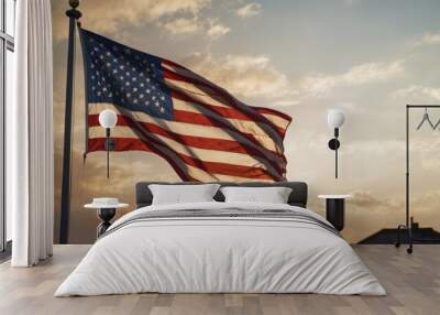 United States flag background Wall mural