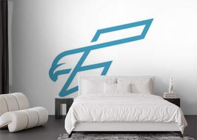 Letter F eagle logo is great for initials, technology, digital, internet, sports etc. Wall mural