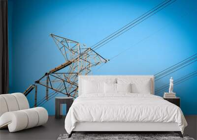 Send electricity by high voltage electricity poles Wall mural