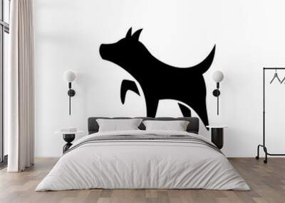 animal dog pet vector silhouette graphic template Wall mural