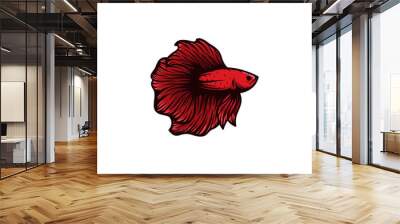 beautiful betta fish vector illustration Wall mural