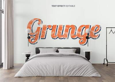 Grunge text effect editable Wall mural