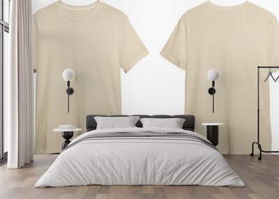 Tan men's classic t-shirt front and back Wall mural