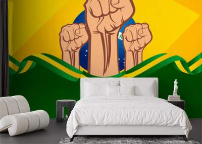 Brazil Independence Day Vector Design For Banner Print and Greeting Background Wall mural