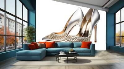 Luxury high heels isolated on a white background Wall mural