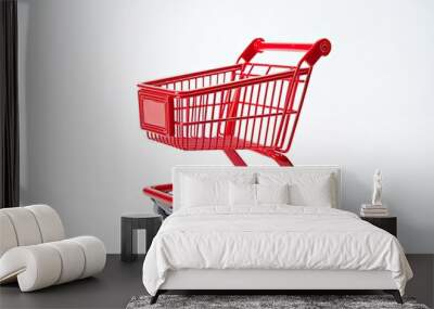 shopping trolley cart isolated on white background Wall mural