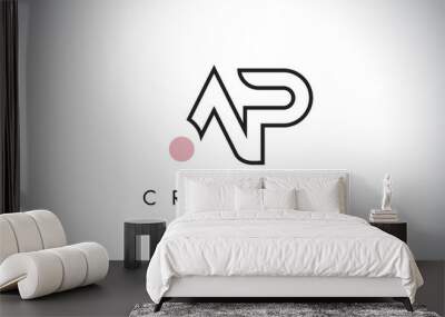 AP Letter Logo Design with Creative Modern Trendy Typography. Wall mural