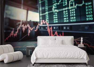 Economic Recession Concept with Stock market Crash and pain in the markets.Ai generated ( not real humans) Wall mural