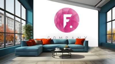 F Letter Logo Design with Circular Purple Pattern. Wall mural