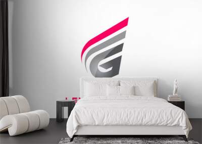 G Letter Logo Design. Futuristic Modern Lettering Concept. Wall mural