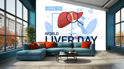 World liver day, illustration liver diseases anatomy for medical, Design can be used for websites, landing pages,mobile apps, ui ux, banners Wall mural