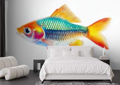 Colorful fish isolated on a white background, side view Wall mural