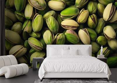 Pistachios shelled a vibrant array of shelled pistachios isolated on transparent background Wall mural