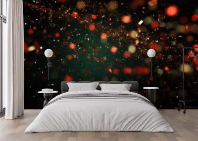 Black background with colorful glitter. Wall mural