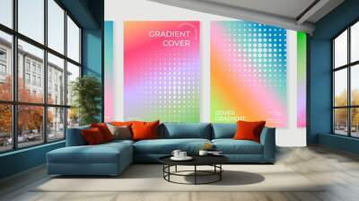 Abstract vibrant gradient background vector. Minimalist style cover template with shapes, colorful and liquid color. Modern wallpaper design perfect for social media, idol poster, photo frame. Wall mural