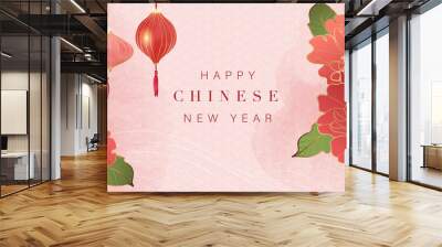 Chinese new year background vector. Oriental festive art design for place text and product images. Design for sale banner, cover and invitation. Wall mural