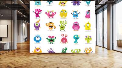 cute monster set Wall mural