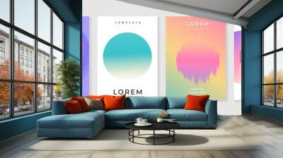 Fluid gradient background vector. Abstract and futuristic style posters with vibrant color, circle shapes and gradient color. Modern wallpaper design for social media, idol poster, banner, flyer. Wall mural